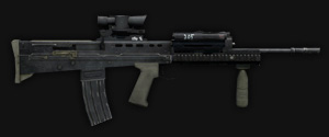 L85A2 - Assault rifle  Caliber: 5.56x45mm NATO